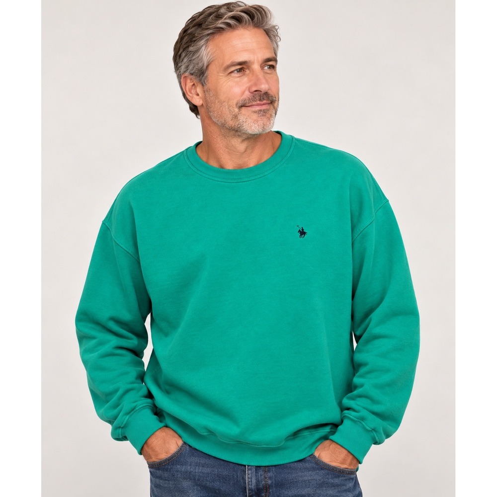 Knights of Round Table Men's XL Green Crewneck Sweatshirt Polo Logo Made Canada